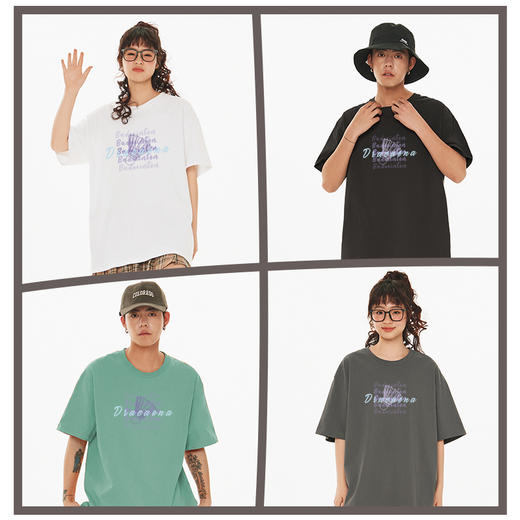 的幸2025新款青年休闲字母圆领印花打底衫夏季冰感棉短t恤 商品图1