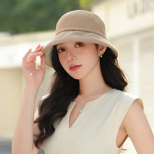 紫宝合纸前翘简约防晒遮阳帽 商品图4