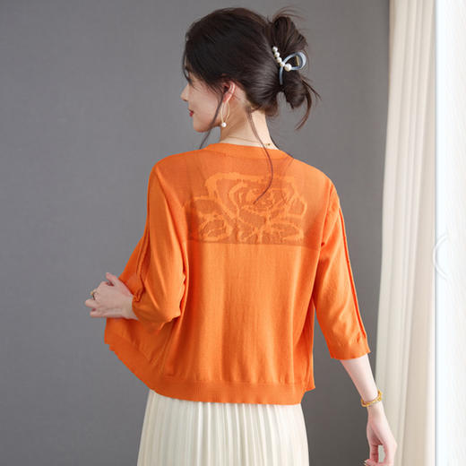 CC-LL-1643夏季七分袖搭配吊带裙子小披肩女士2025年新款冰丝防晒外套开衫 商品图1