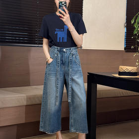 【不换不退】良木礼八分牛仔裤（98198）