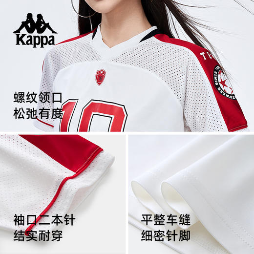 Kappa卡帕背靠背2025新款夏季运动短袖女士美式t恤V领透气上衣女KPDJBTD10 商品图1