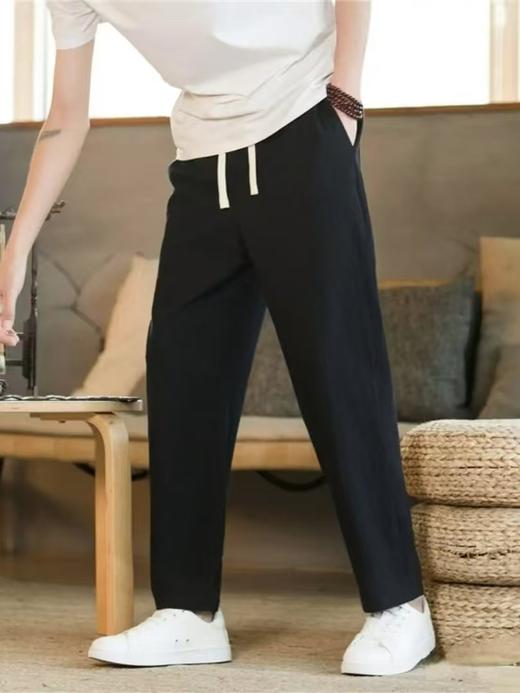 为夏季而生男士高端棉麻裤松紧腰小哈伦裤 商品图8