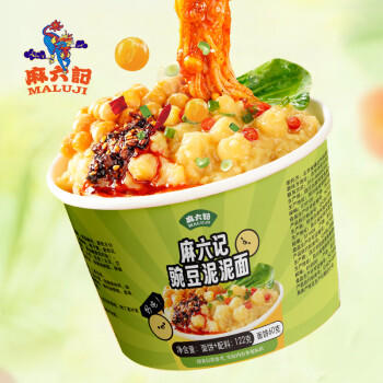 麻六记 豌豆泥泥面122g*6桶 豌杂面方便面 早餐加餐 免滤水冲泡干拌面 /粮油调味 /方便食品 /方便面 商品图5