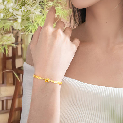 【热卖臻品】5g黄金手镯 足金时尚小蛮腰金镯子女士礼物【按克计价黄金1】MEMORA诗普琳GW301001 商品图2