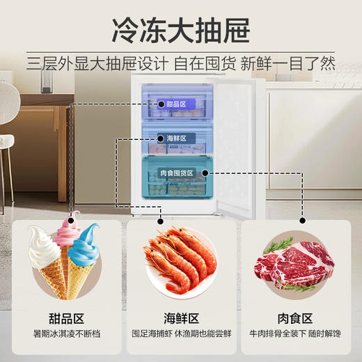 海尔（Haier）190升风冷无霜二门两门双门节能小户型家用电冰箱租房冷藏冷冻BCD-190WGHC2E9GL 商品图3