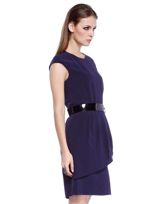 4894415284775 JOAN&DAVID 深蓝色圆领时尚盖肩袖连衣裙 商品图2