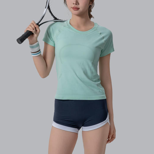 Gymicon能量符号 无缝短袖运动上衣瑜伽服健身跑步速干修身透气T恤女YASY2550 商品图1