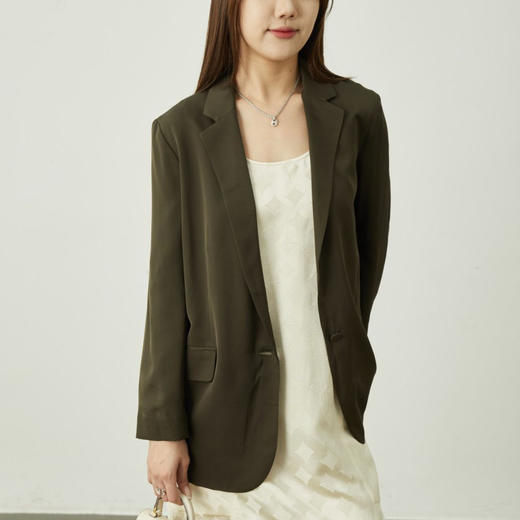 「K」洛诗琳05243气质阔版西装外套2025翻驳领真丝西装外套82937 商品图1