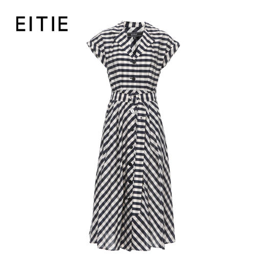 EITIE爱特爱基础款百搭通勤收腰衬衫连衣裙春夏新款8207903 商品图5