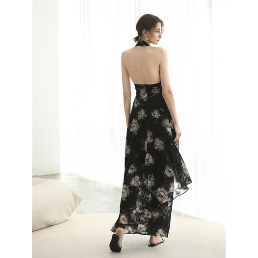 COCOBELLA重工提花金葱背心裙高知感度假风挂脖连衣裙FR3227 商品图3