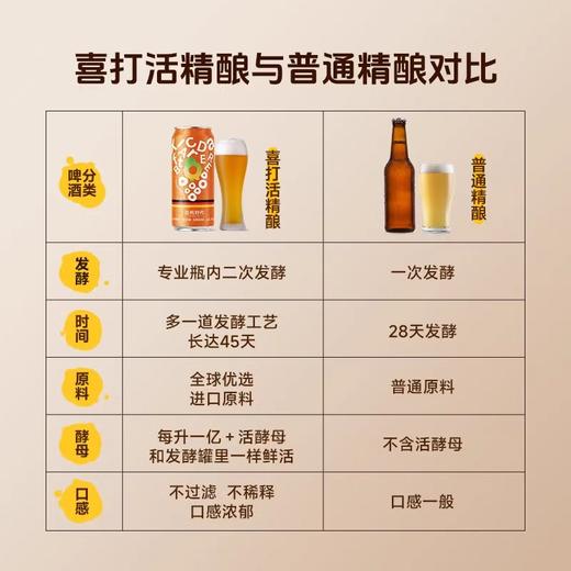鲜活口感 自然风味 | 喜打活精酿啤酒 比利时代/铂金小麦 休闲酒水饮品 500ml*9罐*1箱【开罐即饮，温度3-10°口感更佳】 商品图6