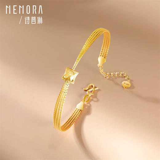 【热卖臻品】5g黄金手镯 足金时尚小蛮腰金镯子女士礼物【按克计价黄金1】MEMORA诗普琳GW301001 商品图3