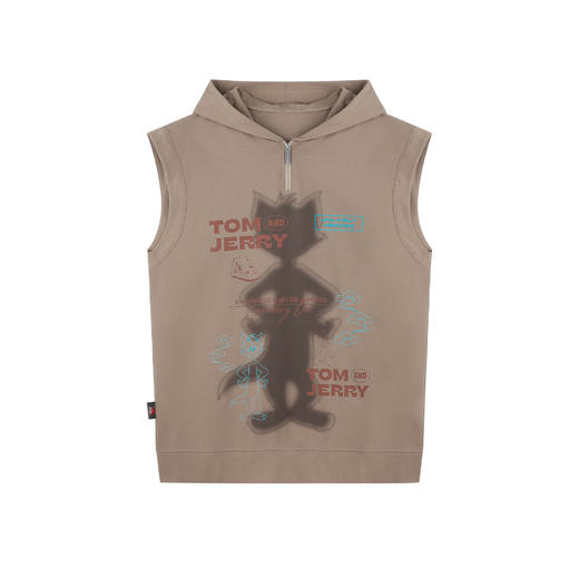 【张星特同款】猫和老鼠联名  BJHG不计后果连帽背心男款夏季纯棉坎肩无袖t恤 商品图3