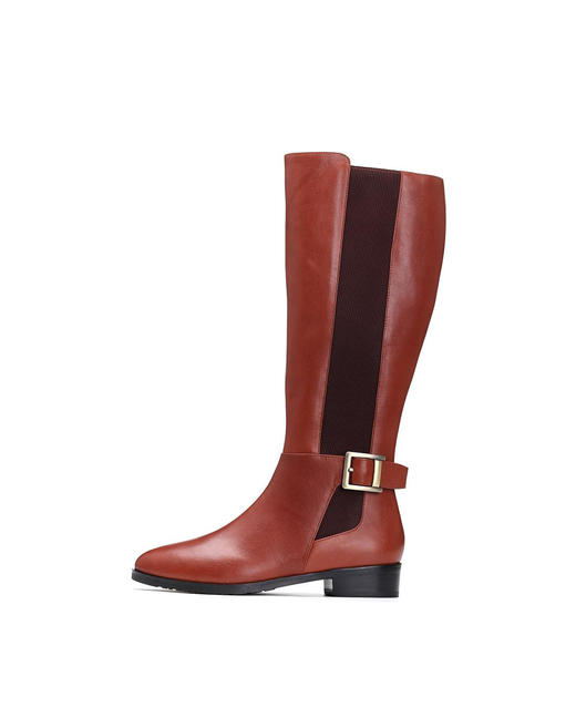 JZPZN542DS1DG7220   真美诗Joy&Peace   真美诗冬季专柜同款牛皮女靴韩版中跟长靴高筒靴棕色【以实物图为准】 商品图2