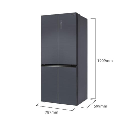 美菱 冰箱 BCD-458WP9B 458升 十字四门 嵌入式 风冷 变频 一级能效收 全空间净化 玻璃面板 月影灰颜色 商品图3