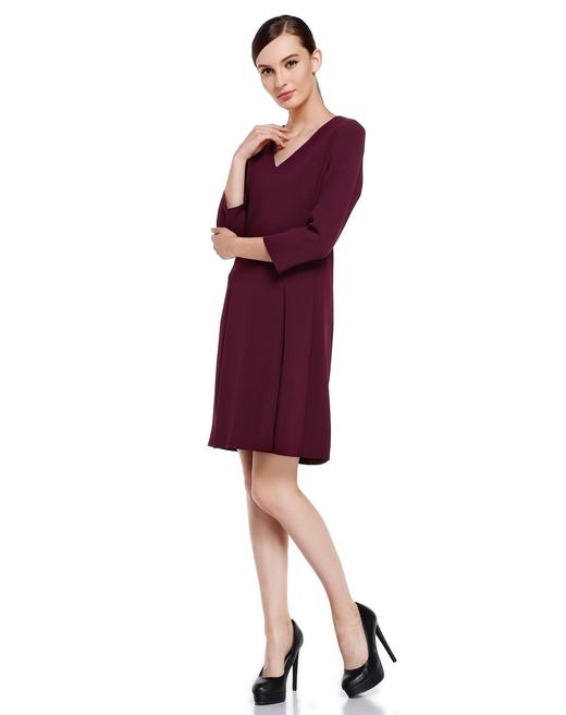 4894415371840 JOAN&DAVID 深酒红色贵妇气质八分袖连衣裙 商品图3