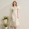 【肌理感绣花】法式浪漫方领连衣裙女夏季泡泡袖收腰长裙V1050589 商品缩略图1