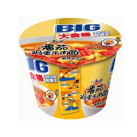 康师傅大食桶 番茄鸡蛋牛肉面153g/桶 商品图0