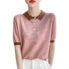 CC-XIX-194冰丝针织短袖t恤女2025新款时尚简约小翻领新款女装夏季上衣 商品缩略图4