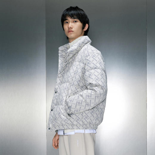 GXG男装 灰色提花短款羽绒服 冬季热卖羽绒服 GEX1D2529724 商品图2
