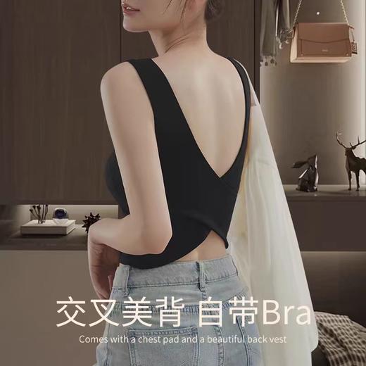 【真的巨巨显瘦好穿！💯推荐！！】RUIDUO交叉美背背心  法式方领vs性感美背 自带胸垫 高级纯欲 谁穿谁好看！！ “最”（48小时内发货） 商品图12