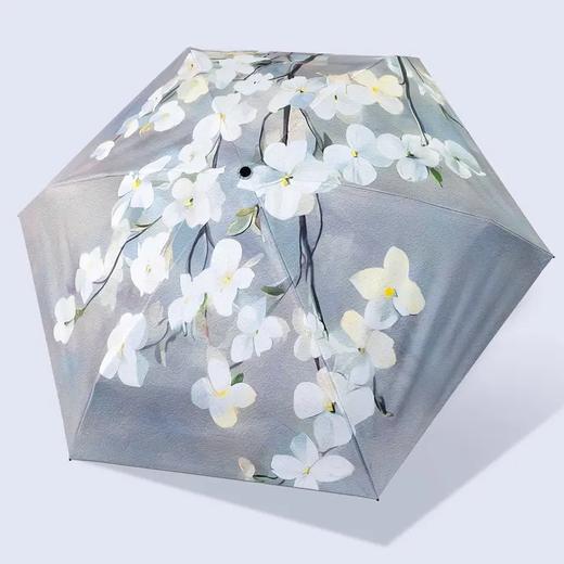 紫宝【小轻伞】花开落影五折印花晴雨两用黑胶 商品图1
