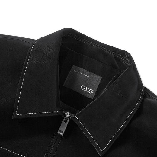 GXG男装 黑色经典翻领皮衣 冬季热卖皮衣GEX11228504 商品图2