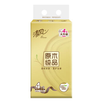 清风原木金装亲肤无刺激抽纸家用纸抽4包*6提抽纸巾24包装 /家庭清洁/纸品 /清洁纸品 /抽纸 商品图6