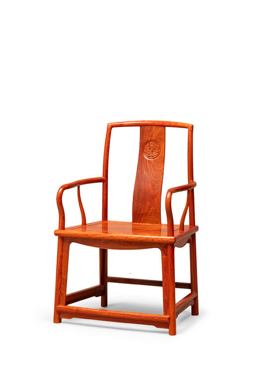 红桥红  家具严选  缅甸花梨（大果紫檀）【宝蕴楼扇形 南官帽椅】 商品图1