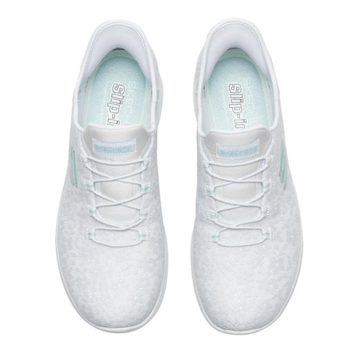 斯凯奇女士网面一脚蹬休闲鞋 百搭白色 商品图8