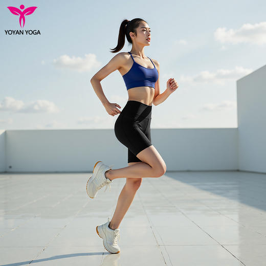 悠妍瑜伽中裤ZK25208 定制超细面料运动五分裤带口袋 商品图8