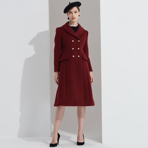 GLJW88902L2916500 gerolamoGEROLAMO中长款双排扣羊毛毛呢大衣女 商品图1