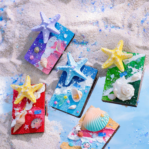 【儿童DIY海星贝壳冰箱贴】手工海洋沙画儿童玩具海洋旋转冰箱磁贴 商品图1