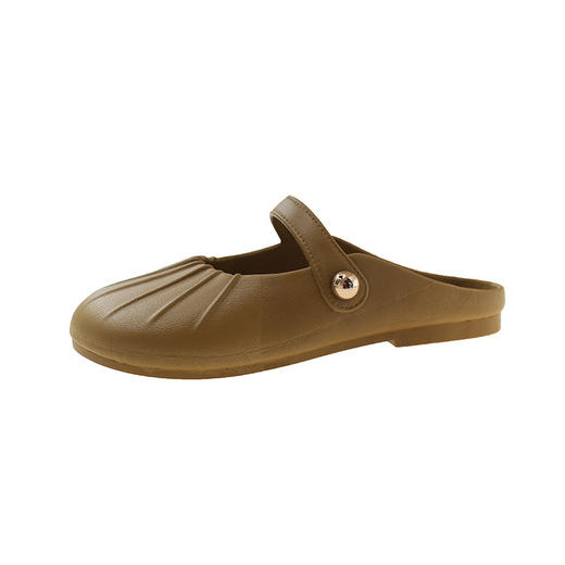 【清仓！25.9任选2对！四季鞋柜必备✨】法式优雅玛丽珍半拖鞋💕百搭又舒适，小珠点缀尽显精致感！新款法式玛丽珍褶皱女单鞋休闲百搭风侧边小珠子无后跟半拖鞋 商品图4