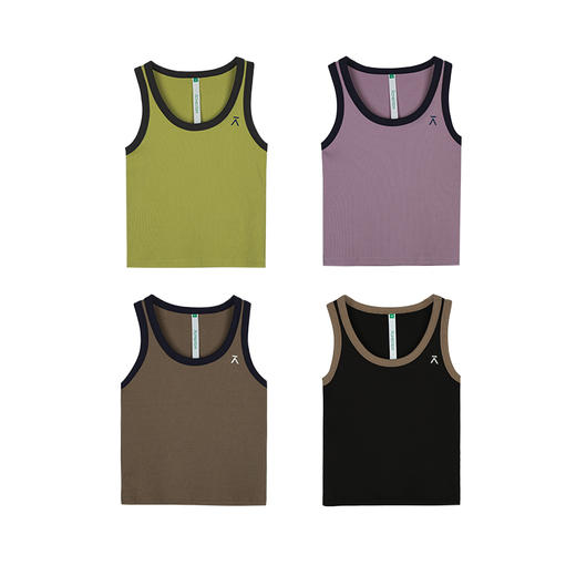 【出游季特惠】ACMEITEM爱棵米户外多彩运动背心撞色修身圆领露肩无袖上衣女士GAG2160086C 商品图4