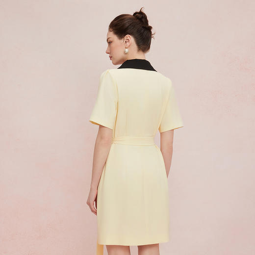 QF892斯尔丽25新款小香风系列撞色领合体修身通勤干练OL高级白领连衣裙 商品图1