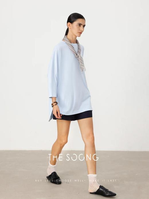 THESOONG"太舒服太舒服"极简质感软糯大版圆领上衣HWTX6682 商品图1