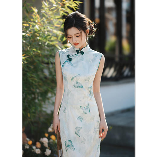 GX复古国风长款无袖新中式少女款旗袍2025春夏新款日常可穿女装旗袍 商品图0