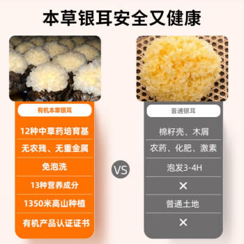半山农有机免煮银耳碎 即食本草银耳早餐冲泡免洗免煮易出胶代餐送礼40g /粮油调味 /南北干货 /菌菇干货 商品图8