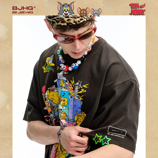 【猫和老鼠联名】 BJHG不计后果美式短袖t恤男款夏季速干情侣体恤 商品图1