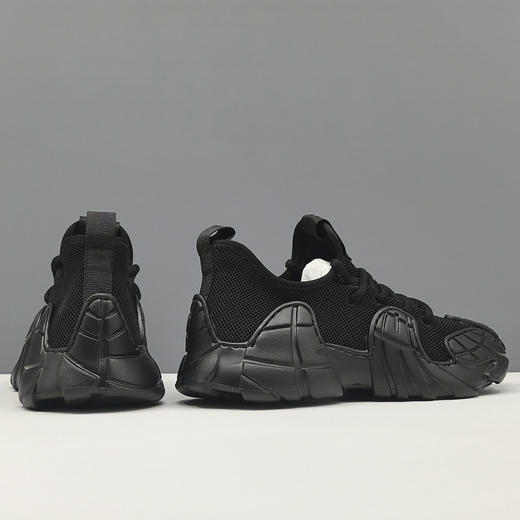 男生夏季透气网面鞋百搭欧洲站男鞋黑色运动休闲鞋小众厚底老爹鞋 商品图1