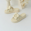 经典鲨2025年夏季牛皮革甜美减龄蝴蝶结平底室内外凉拖鞋女KW296-529021 商品缩略图1
