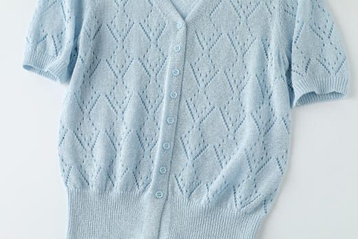 【和纸纱镂空小开衫】质地轻盈，光泽柔和，上身舒爽透气不闷热JZ2521-CC 商品图7