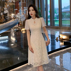 奢姿大码女装2025夏季胖妹妹新中式改良蕾丝旗袍温柔气质连衣裙9952853189