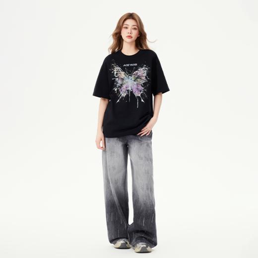 YKYB黄子韬短袖T恤透气舒适色彩爆炸时尚潮流蝴蝶上衣Y52NDT034 商品图4