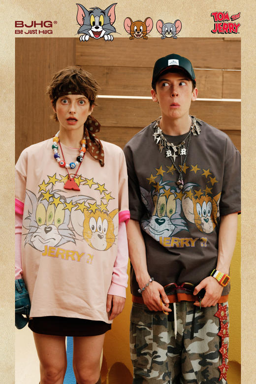 【陈艺文同款】猫和老鼠联名 BJHG不计后果童趣短袖T恤男款夏季凉感速干半袖 商品图5