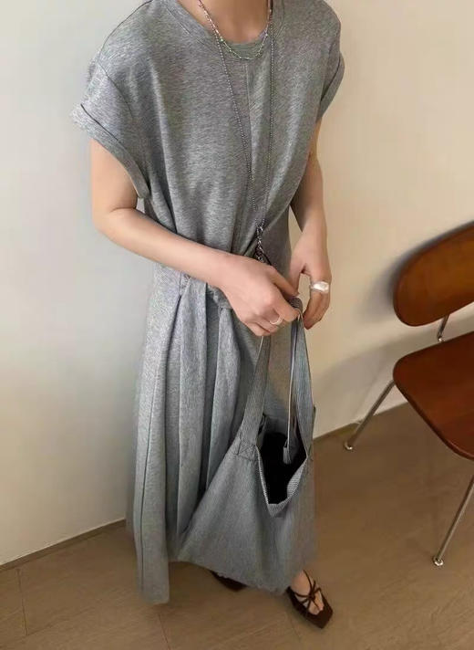 老米优品🎈 3-5天！ 博主风，设计款！《简约法式腰部系带设计连衣裙 》懒人zui爱！轻柔，弹力，人棉，夏日清爽感get~ ~~Q250507A 下架 商品图2