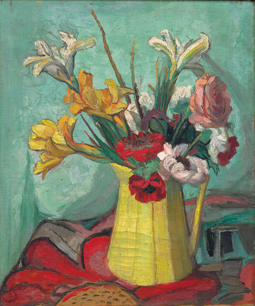 伽罗 JALO 潘玉良挂画-《美人蕉和黄花瓶》 商品图4