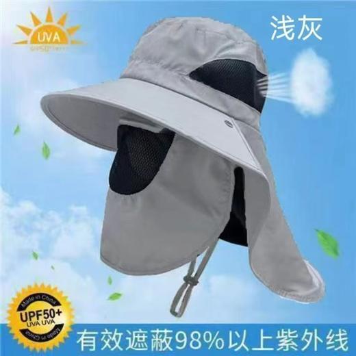 【夏日出行必备🔥】UPF50+防晒黑科技🌞一顶搞定遮阳+护颈+防紫外线！钓鱼露营全能神器💪户外遮脸护颈大檐防晒帽 男士可拆卸防紫外线遮阳太阳帽 披肩钓鱼帽 商品图2