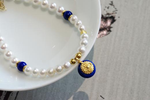 18K+足金珍珠青金石手链 特价 商品图1